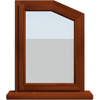 Деревянное окно - пятиугольник из лиственницы Модель 113 Тик